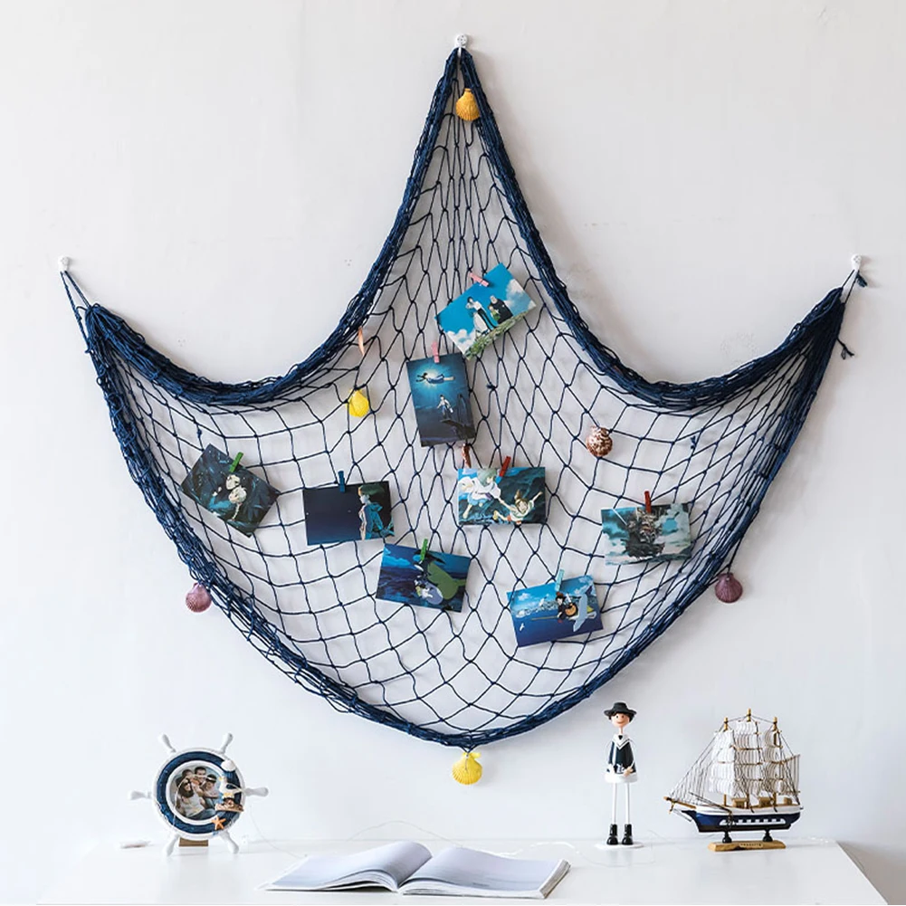 

Seashell Fishing Net Artwork Hanging Home Ornament Bedroom Collage Cards Pictures Wall Decoration Photo Frames Organizer DIY