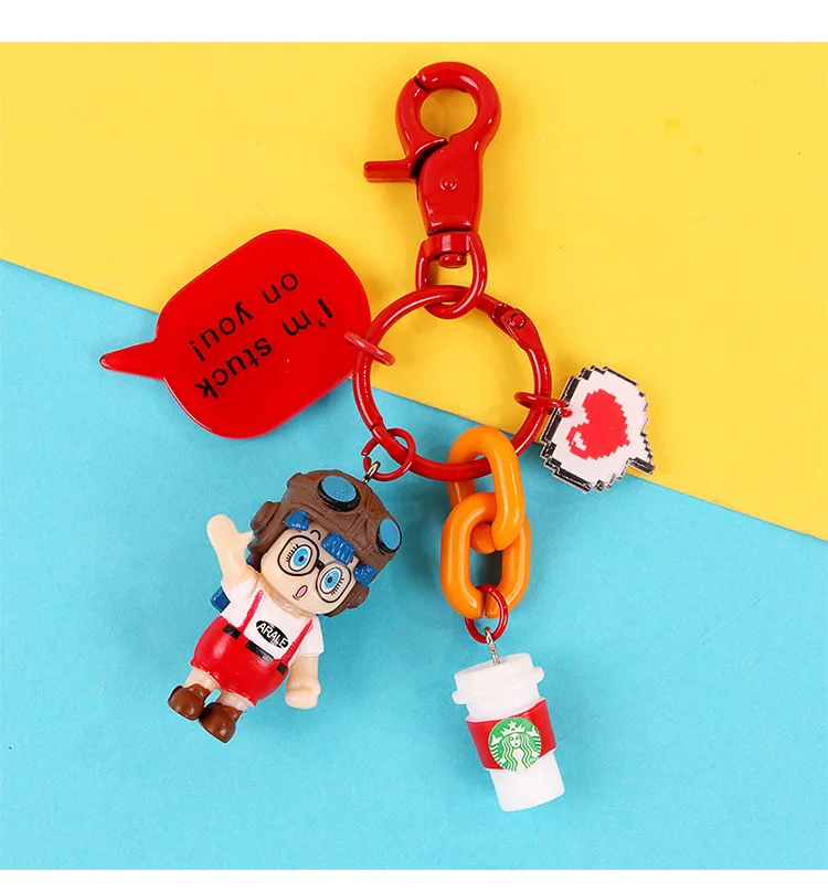 Милый мультфильм Arale кукла автомобиль брелок хипстер девушки сердце кулон творческий ключ цепочка украшения