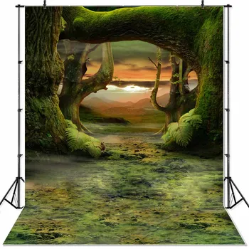 

Spring Enchanted Vinyl photo studio Background Hammock in Wonderland fantasy butterfly backdrop picture children's photocall