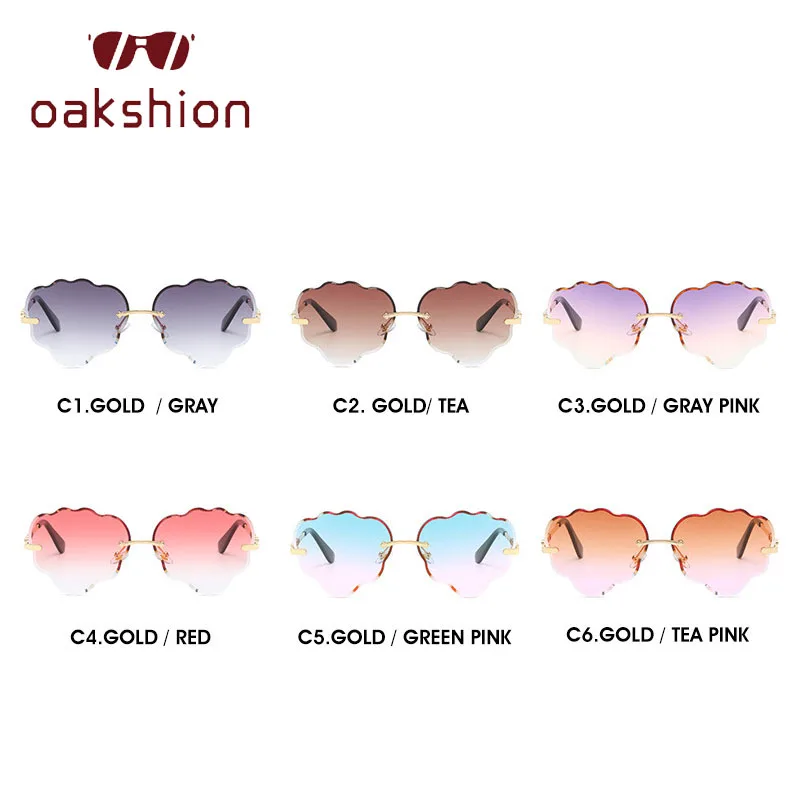 Oakshion модные оправы солнцезащитных очков Для женщин выполненные Love Солнцезащитные очки Роскошные trendycutting градиентные линзы металлические очки в уличном стиле