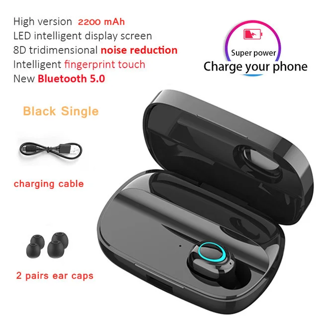 S11 single ear F9 и M11 3500 мАч беспроводные наушники TWS Bluetooth 5,0 наушники HiFi водонепроницаемые наушники с сенсорным управлением гарнитура для спорта/игры - Цвет: S11 single ear