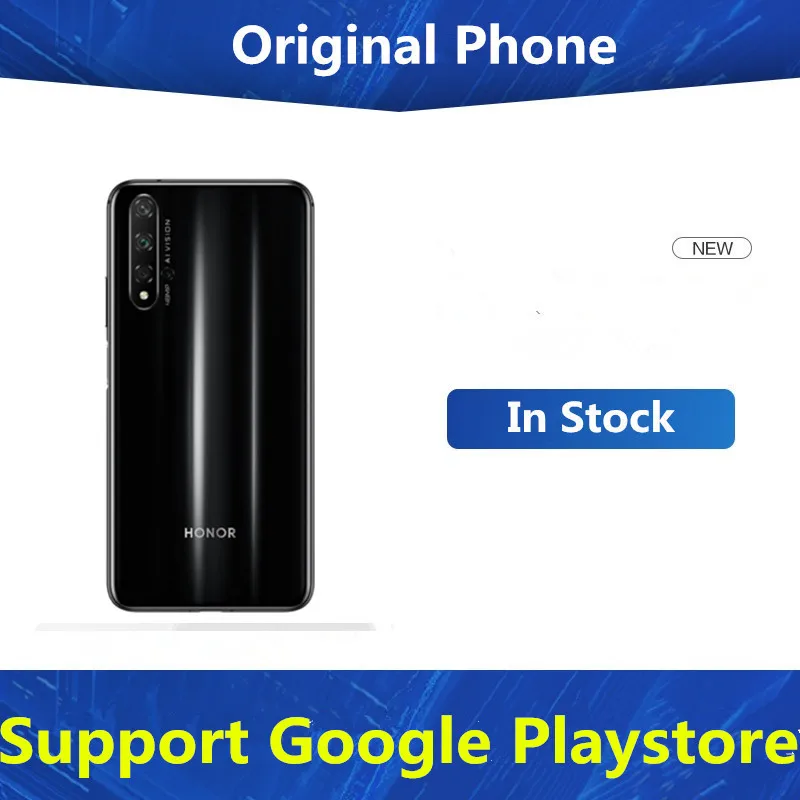 International Firmware Option Honor 20 Smart Phone Fingerprint 6.26" Full Screen Android 9.0 Kirin 980 48.0MP 22.5W Charger GPS |