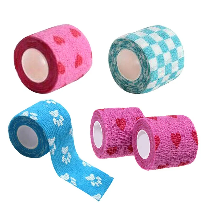 

Multifunction Self Adhesive Elastic Bandage Muscle Tape Joints Wrap Bandage Non-woven Pet Flexible Cartoon Printed Bandage