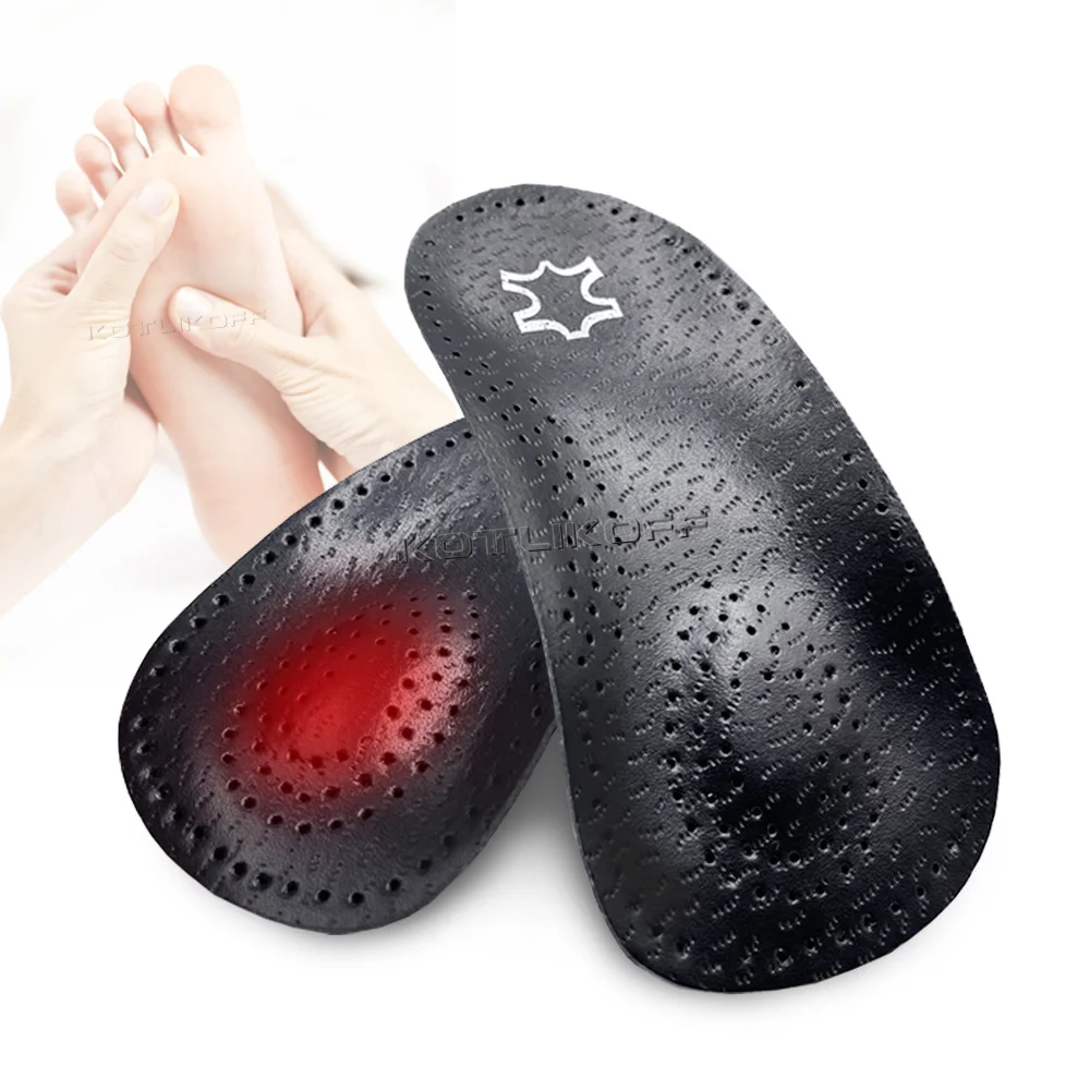 Orhopedic Shoe Sole Insoles For Men/Women Relief Pain Cushion Fla Fee Arch Suppor Breahable Leaher Half Pads_voghion.com