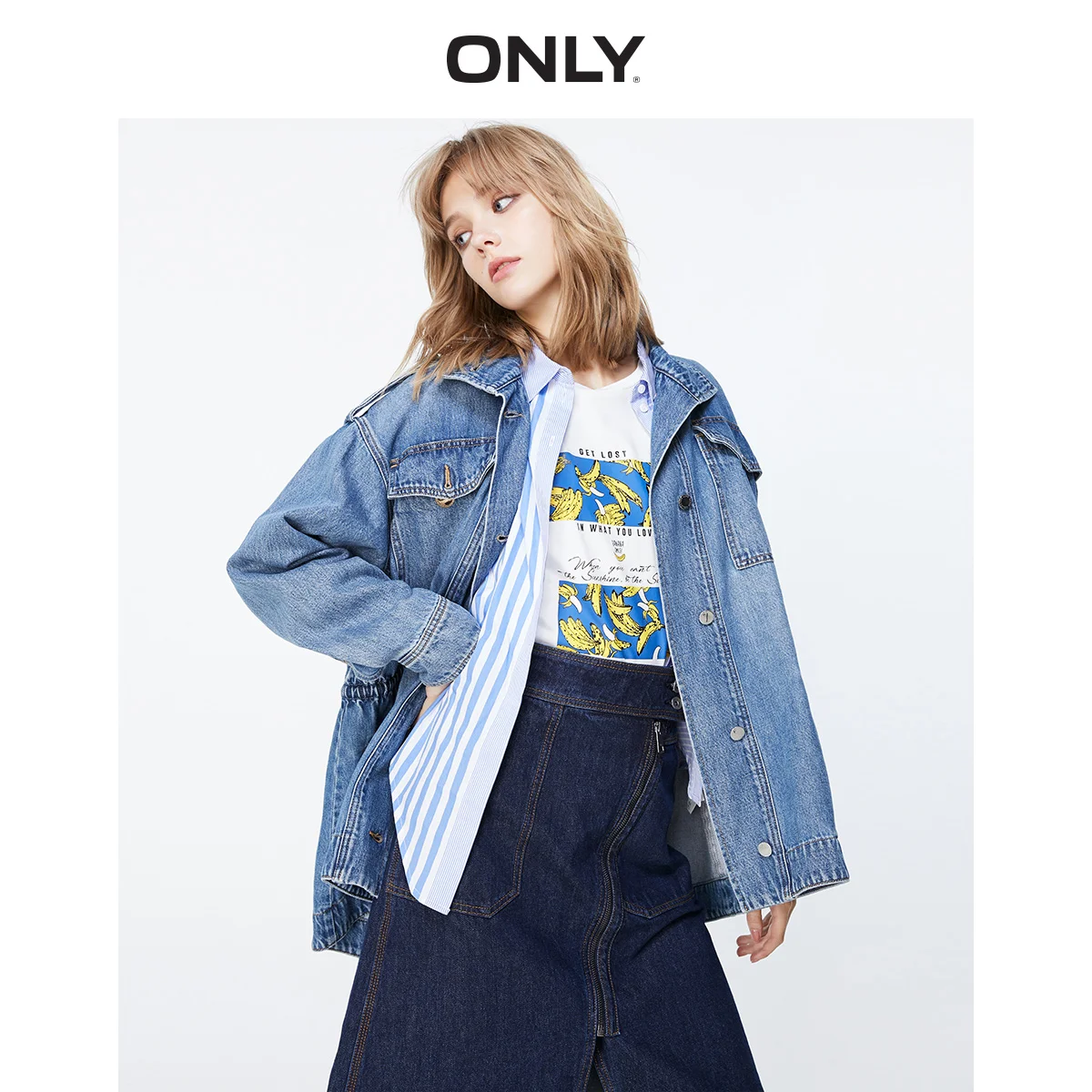 price cut  Women's Loose Fit Denim Jacket  119354539