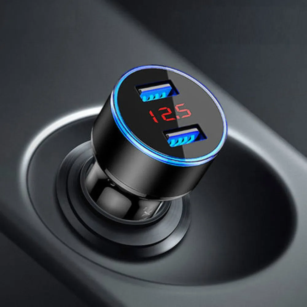 

3.1A Dual USB Car Charger With LED Display Universal Mobile Phone Car-Charger for Xiaomi Samsung S8 iPhone 6 6s 7 8 Plus Tablet
