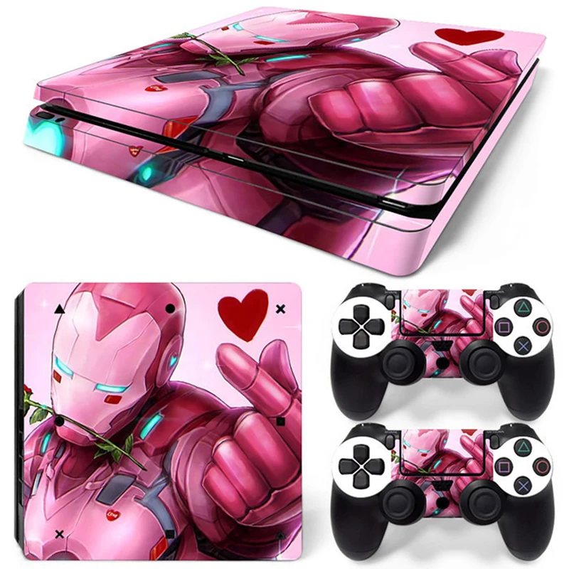 Marvel Spider Man Deadpool Sticker Cover Wrap Protector Skin For Sony PS4 Slim Console & 2PCS Controller Skin Decal For PS4 Slim 