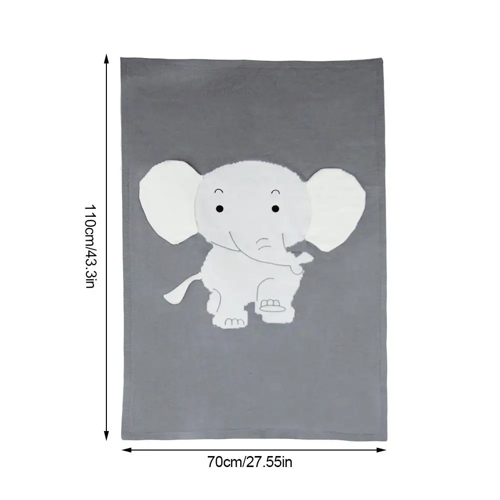 Детское одеяло s для новорожденных, милое одеяло со слоном, мягкое, теплое, вязаное, Пеленальное, детское, банное полотенце, детское, для малышей, постельные принадлежности, одеяло s