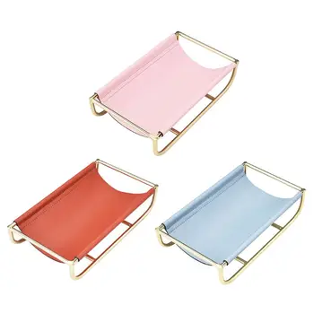 

Nordic Style Iron Leather Storage Tray for Jewelry Phone Key Coin Desktop Rack Decor Nordic Style Iron Leather Storage Tray for