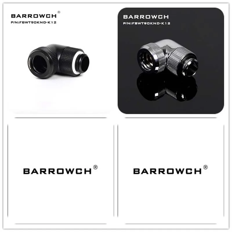 

Barrowch FBWT90KND-K12 G1/4 Compression Fitting 90 degree for Hard tube OD12mm Multi-Link Adapter water cooler heatsink gadget