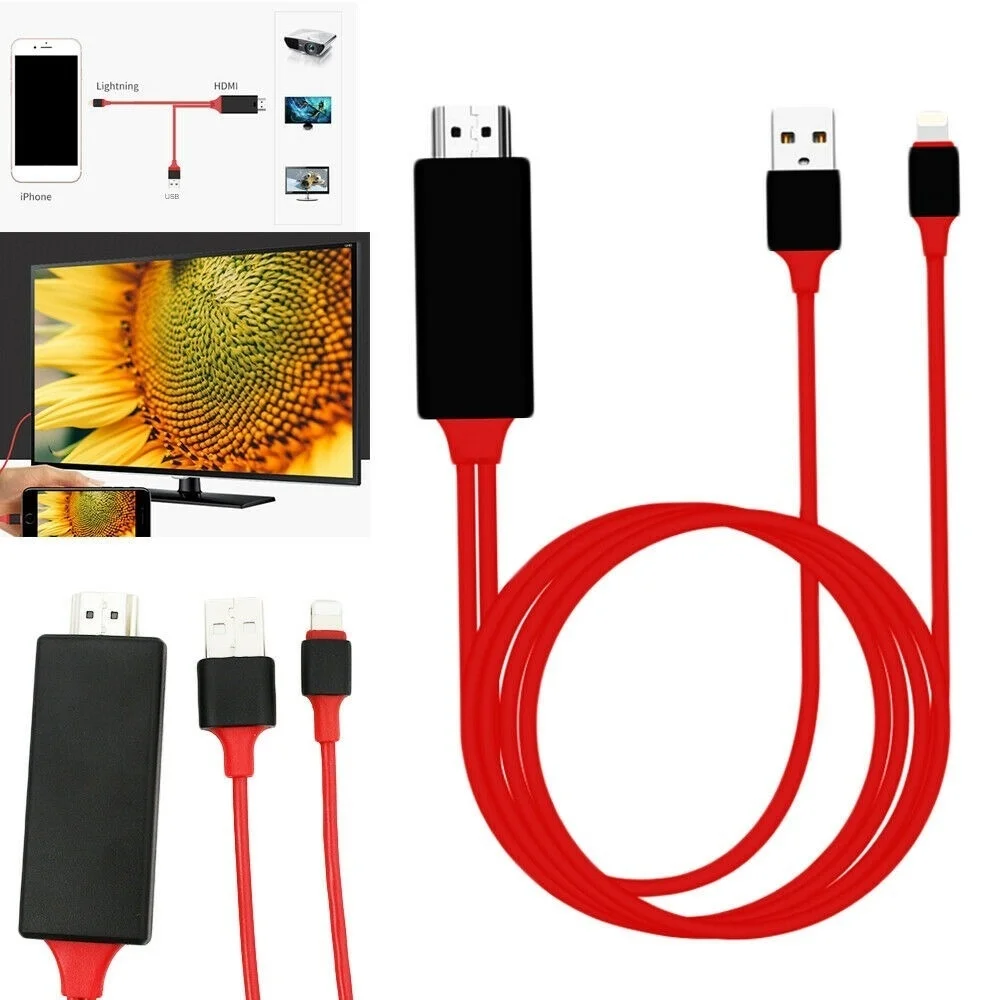 1080P HDMI адаптер кабель для Lightning цифровой av-адаптер для iPhone X 8 7 6 6 S, 8-контактный USB к HDMI кабель для ipad Mini Air Pro