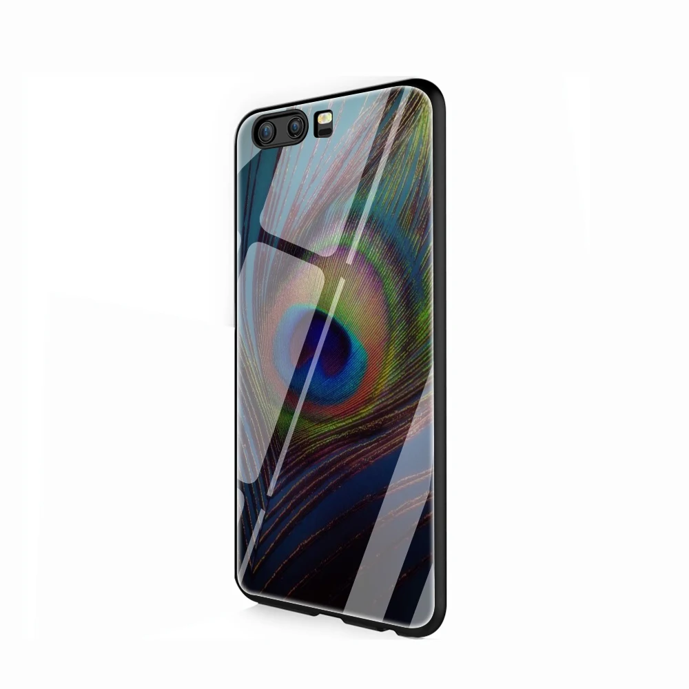 G6 EWAU павлиньи перья закаленное стекло чехол для телефона huawei mate P 10 20 30 Lite Pro Y9 Honor 8X 7A - Цвет: G6