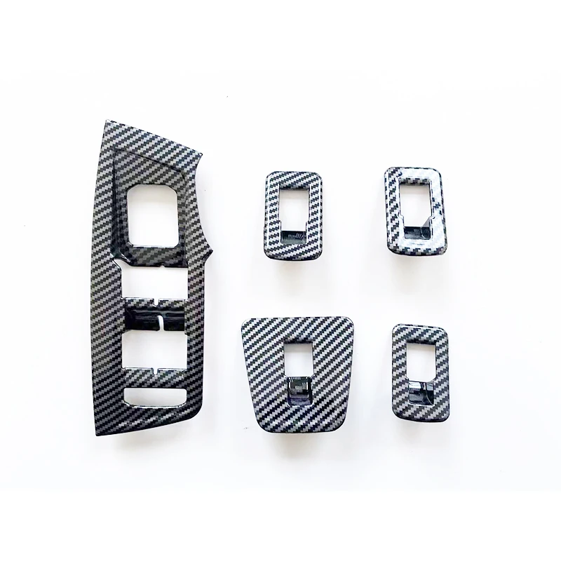VW Tiguan MK2 Car Styling ABS Plastic Like Carbon Fiber Interior Mouldings High Gloss Black Plating Accessories