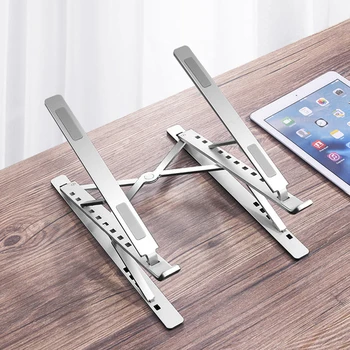 

Portable Aluminum Laptop Stand Double Layer Height Adjustable Cooling Holder Foldable Macbook Computer Bracket Dangling Radiator
