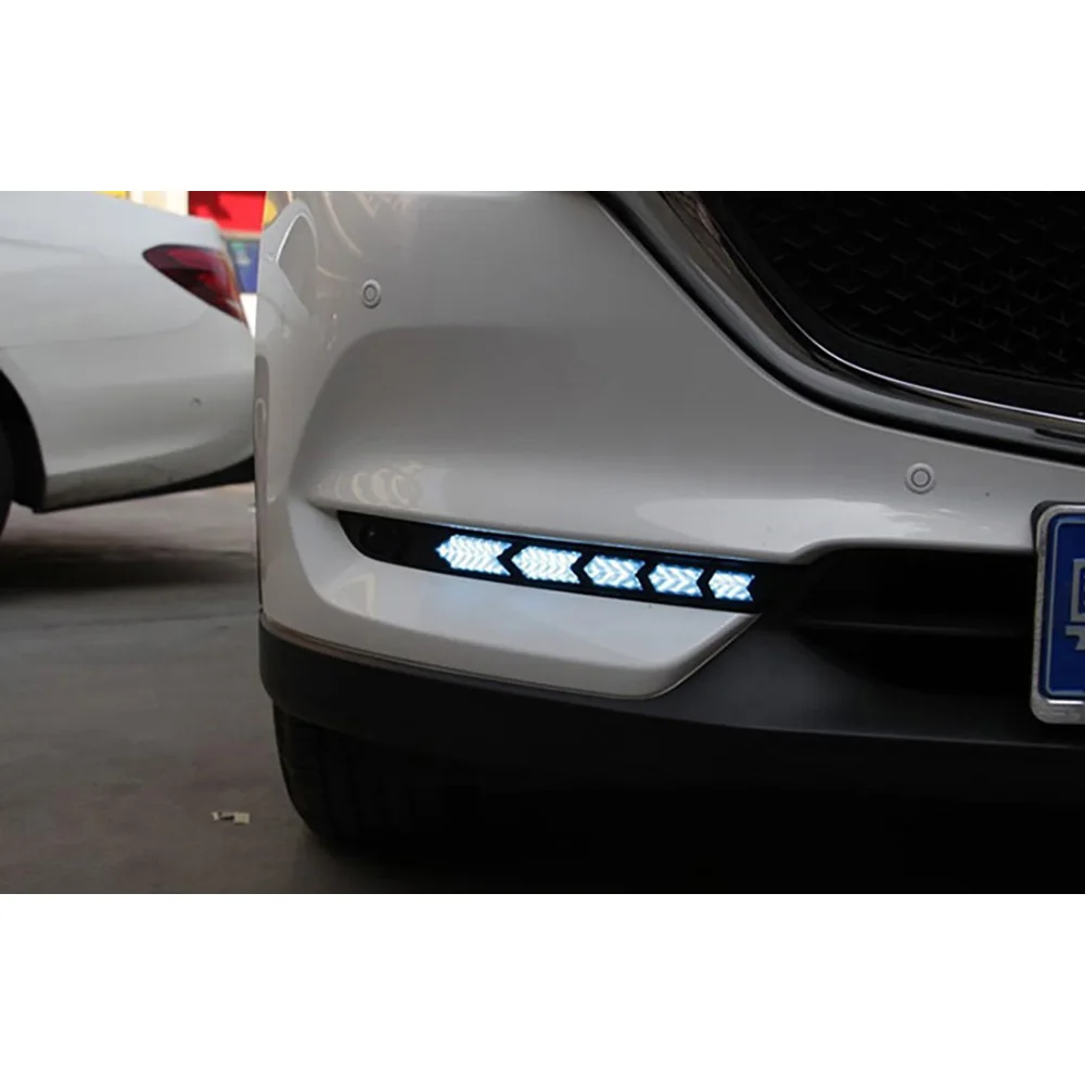 2 шт. автомобильные аксессуары светодиодный DRL Дневной ходовой светильник Дневной светильник с указателем поворота для CX-5 CX5