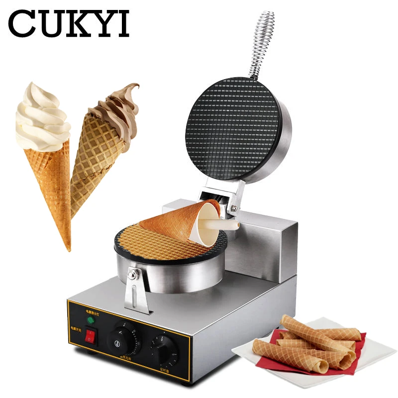Double Head Electric Ice Cream Cone Waffle Maker Machine 2500W Nonstick