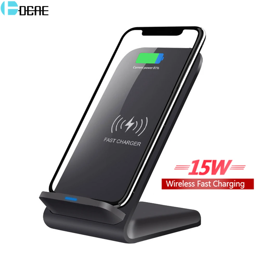 Беспроводное зарядное устройство DCAE Qi 15 Вт для iPhone 11 Pro X XS MAX XR 8 Samsung S9 S10 S20 Plus Note 10 9