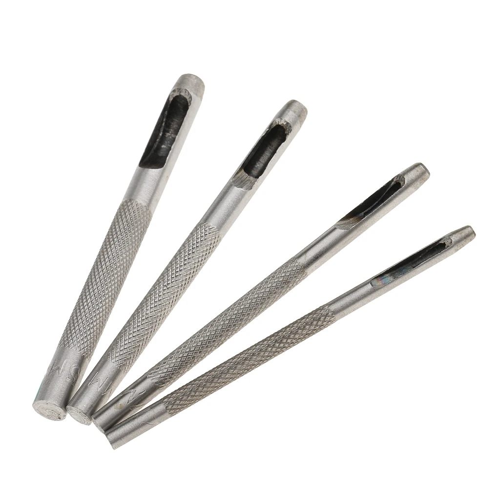 4Pcs Punch Leather Tool Puncher Hole Craft Set Hollow Puncher Belt Stitching Punches 2mm 3mm 4mm 5mm