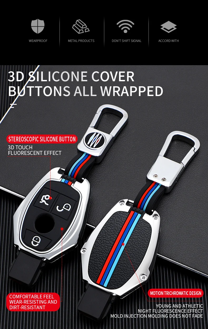 Custodia per chiave A distanza per auto in lega di zinco Shell Fob per Mercedes Benz A B C R classe G GLK GLA CLA W204 W251 W463 W176 accessori - Hb4758478f1914fd0b5800cb41fe1850bq