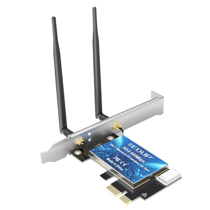 EDUP PCI-E 600 Мбит/с WiFi карта Bluetooth 4,0 адаптер 2,4 ГГц/5 ГГц Двухдиапазонная беспроводная сетевая карта с антеннами для настольного ПК