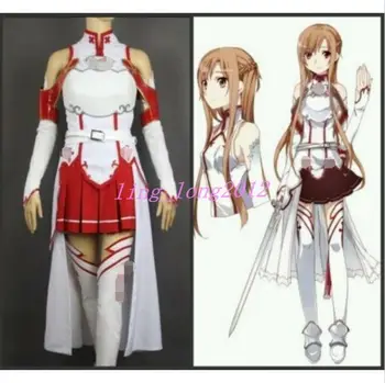 

Halloween Womens Cosplay Costume Set Hot Anime Sword Art Online SAO Asuna Stage Costume Yasna