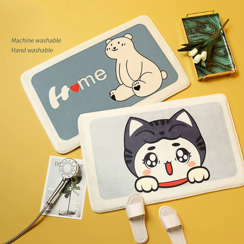 

Anti-slip Door Mat Entrance Bathroom Door Mat Bath Rug Bathroom Mat Toilet Absorbent Mat Cartoon Animal Door Mat Cute Soft Mat
