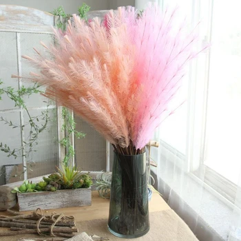 1pcs 77cm PE Hairy Grass Artificial flowers Fake Grass for Wedding Bridal Hands Holding Flower Home Garden Decoration Flower