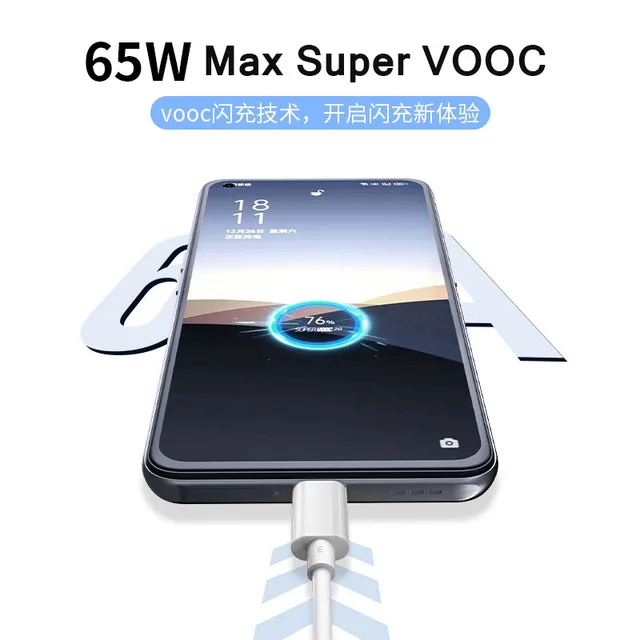 Cargador Supervooc de 33W, adaptador de carga rápida tipo C, Cable para  OPPO Find X5 X3 X2 Pro Reno 6 5 Ace 2 R17 K9 Pro Realme X50 X50m GT