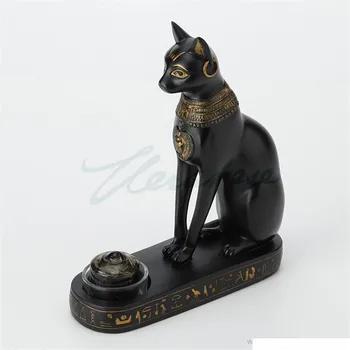 

Ancient Egypt Bast Candlestick Decoration Figure Candleholder Figurine Resin Crafts Decorations For Home Birthday Gift R3642
