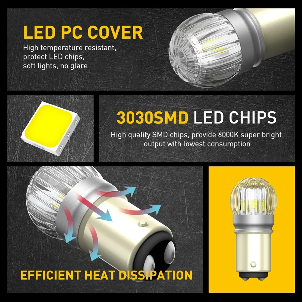  LED  , 2x 1500LM 1156, BA15S, P21W, W16W, T15, BAY15D, LED  1157, P21, 5W, R5W, 3030SMD, 3157, 3157 7440 7