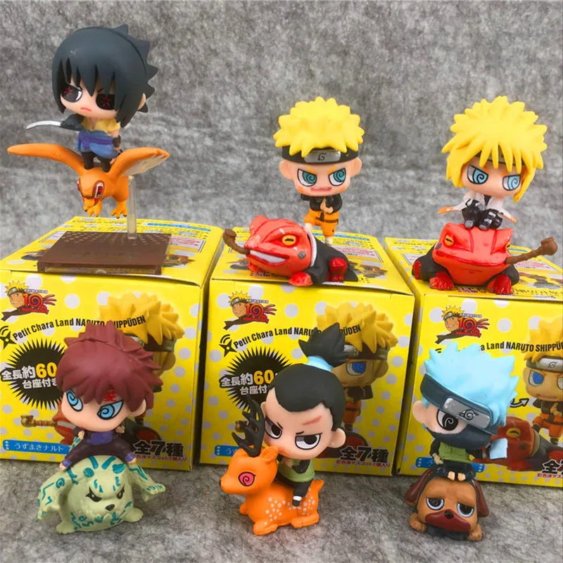 6CM 6Pcs Cute-Naruto Figure Doll Blind Box Kids Toys Sasuke Gaara Kakashi Animal Girl Surprise Gift photo