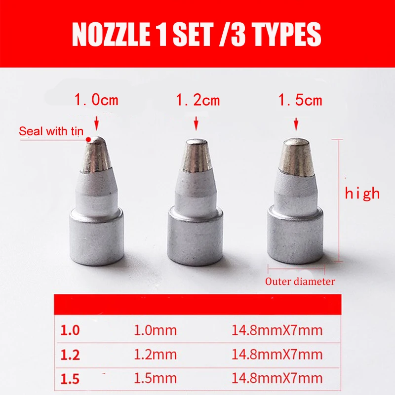 Pro'sKit SS-331H Электропаяльник станция Оловянная пушка всасывающий оловянный насос аксессуары фильтр для трубы нагреватель для сопел щетка для валяния пружина - Цвет: Nozzle 3pcs