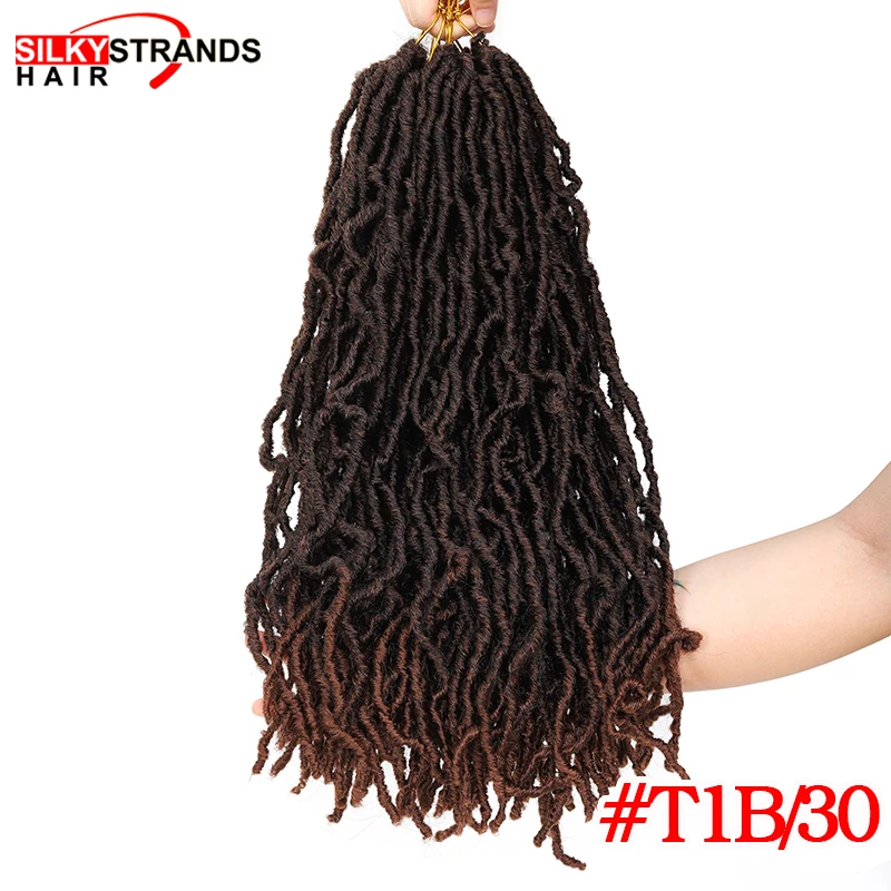 Мягкие Dread Bobbi Boss Nu Locs крючком волосы 18 дюймов 20 прядей/упаковка Омбре Faux Locs синтетические косички для наращивания волос - Цвет: T1B/30