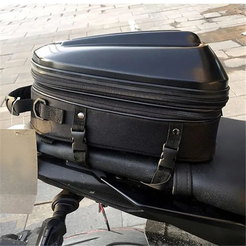 Рок Байкер Мотоцикл заднее сиденье углеродного волокна сумка рыцарь топлива безопасности шлем сумка на плечо Водонепроницаемый седло сумка