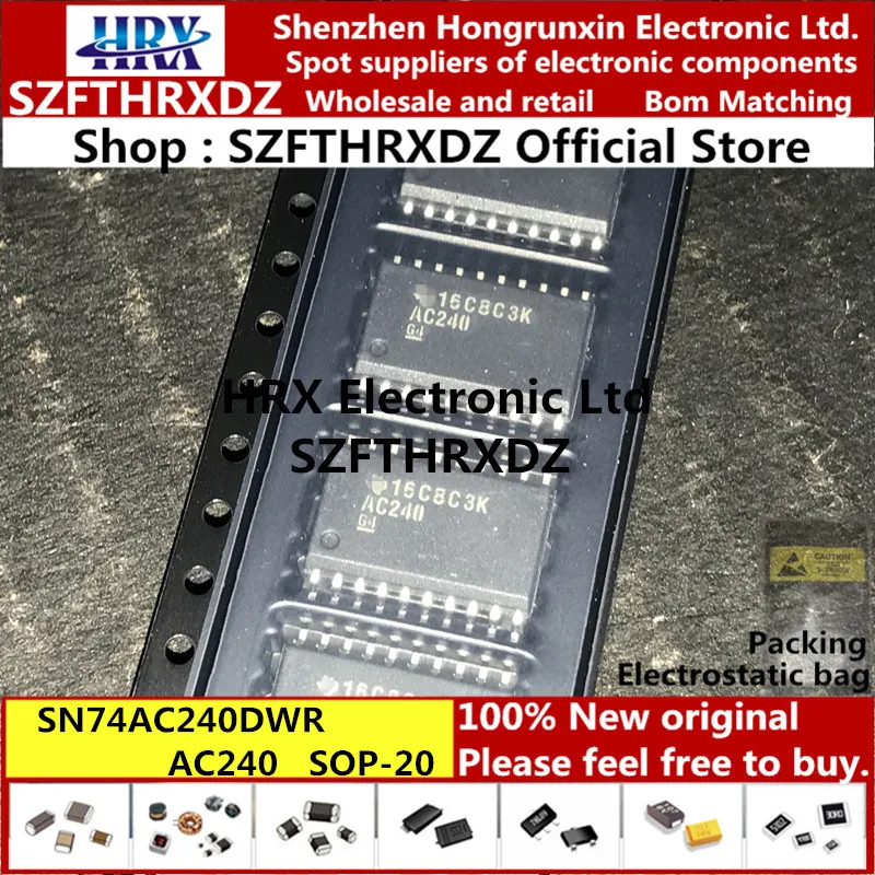 SN74AC240DWR AC240 лапками углублением SOP-20 SN74AC240DW SN74HC273DWR HC273 SOP20 SN74HC273DW 2000 шт./катушка(10PCS-20PCS-50PCS