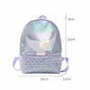 Girls Glitter Mermaid Backpack School Book Shoulder Bag Rucksack For Girls Kids PU Travel Laser Backpacks 3