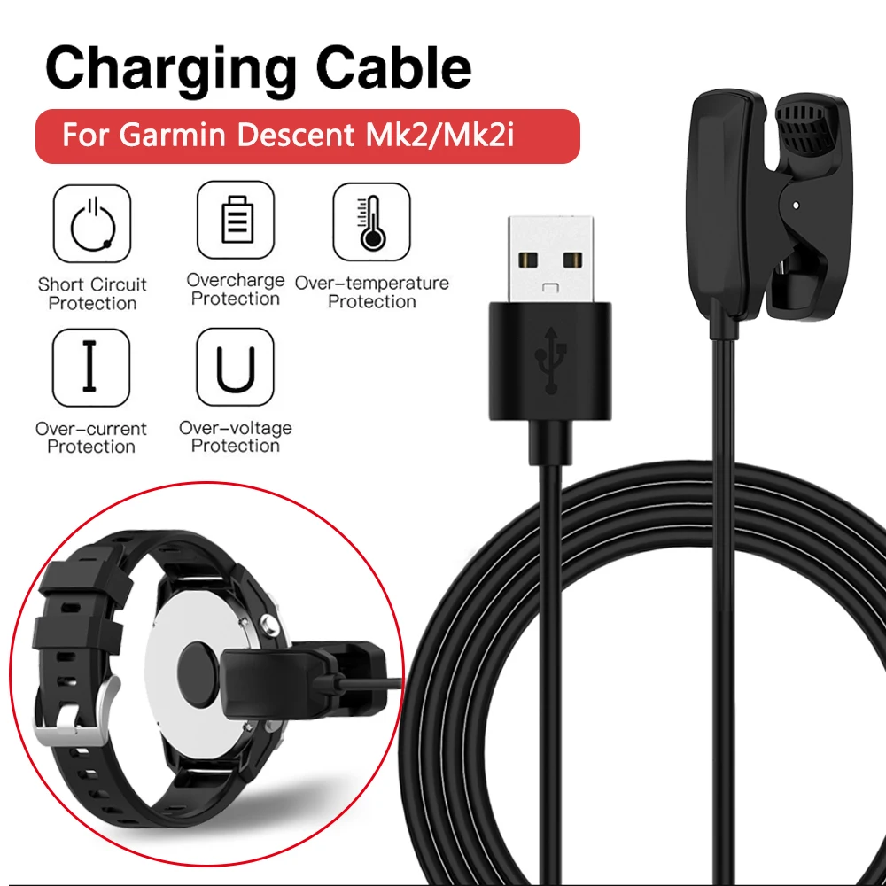 

USB Charging Cable Dock For Garmin Mk2 Mk2i Watch Portable Charger Clip Travel Charging wire 1M Adapter Smartwatch Accessories