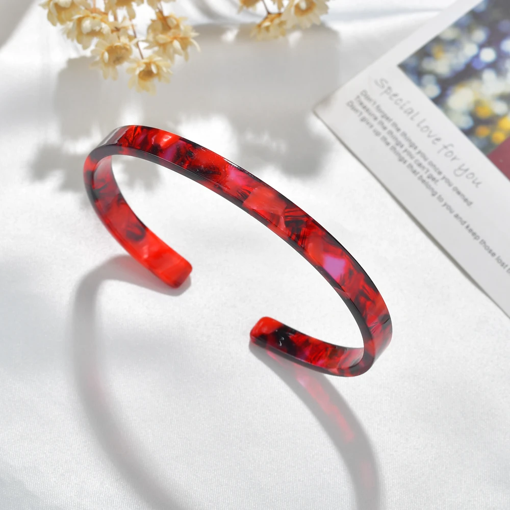 New Fashion Leopard Resin Bracelets Bangle For Women Bohemian Open Cuff Acrylic Bracelet Vintage Tortoiseshell Punk Jewelry Gift