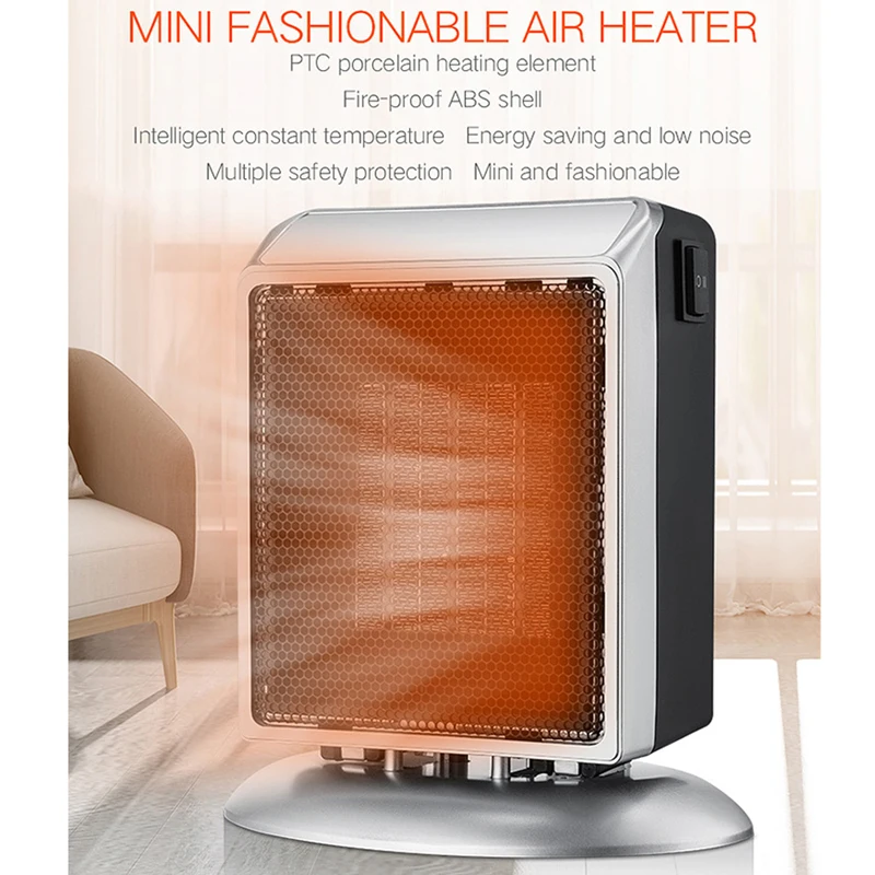 

ELOOLE 900W Mini Portable Electric Heater Desktop Heating Warm Air Fan Home Office Air Heater Warmer Fan PTC Ceramic Heating