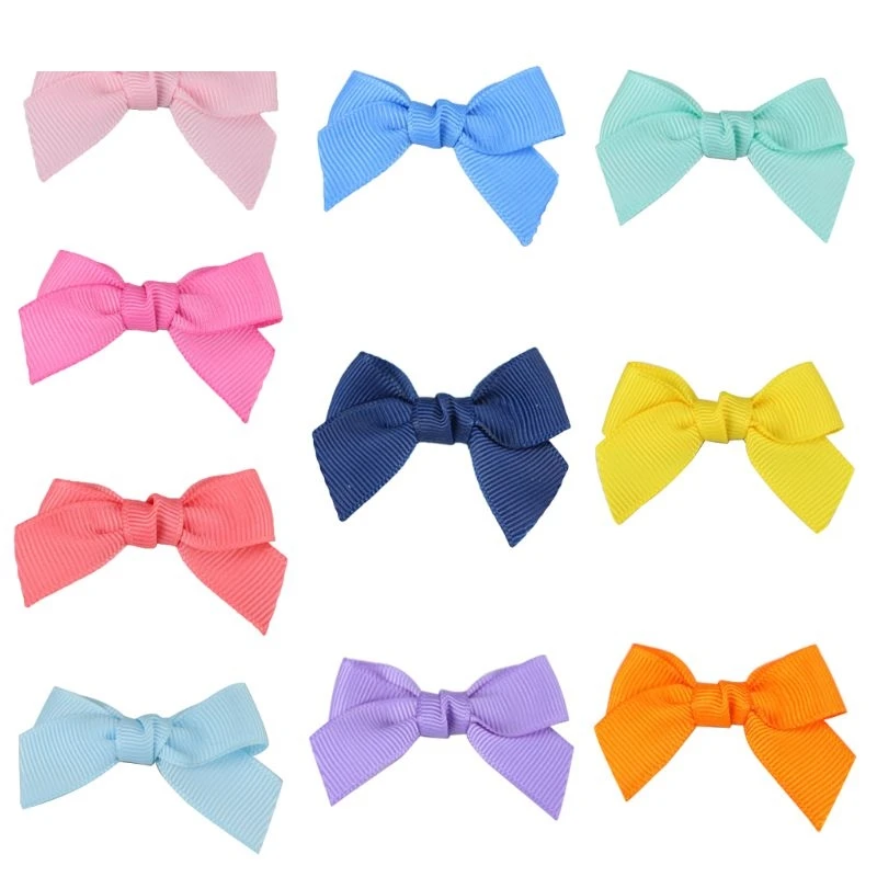 

10 Pcs/set Solid Color Children Infants Swallowtail Bow Cute Mini Baby Hairpin Cloth Hair Clip Accessories Gifts