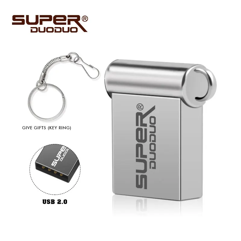 Супер мини металлический usb флеш-накопитель 64 ГБ 32 ГБ 16 ГБ 8 ГБ 4 ГБ флеш-накопитель портативный 128 Гб карта памяти Флешка для хранения флэш-диск