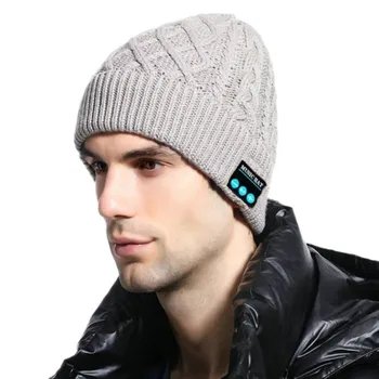 

Knitting Materials HD Stereo Bluetooth 5.0 Wireless Earphone Smart Beanie Hands-Free Knit Cap Built-in Mic