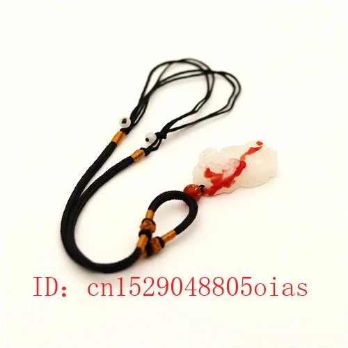 Натуральный Красный Белый Нефритовый камень подвеска тигра ожерелье с драконом