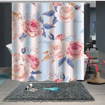

Printed Polyester Waterproof Shower Curtain Household Bathroom Shower Curtain