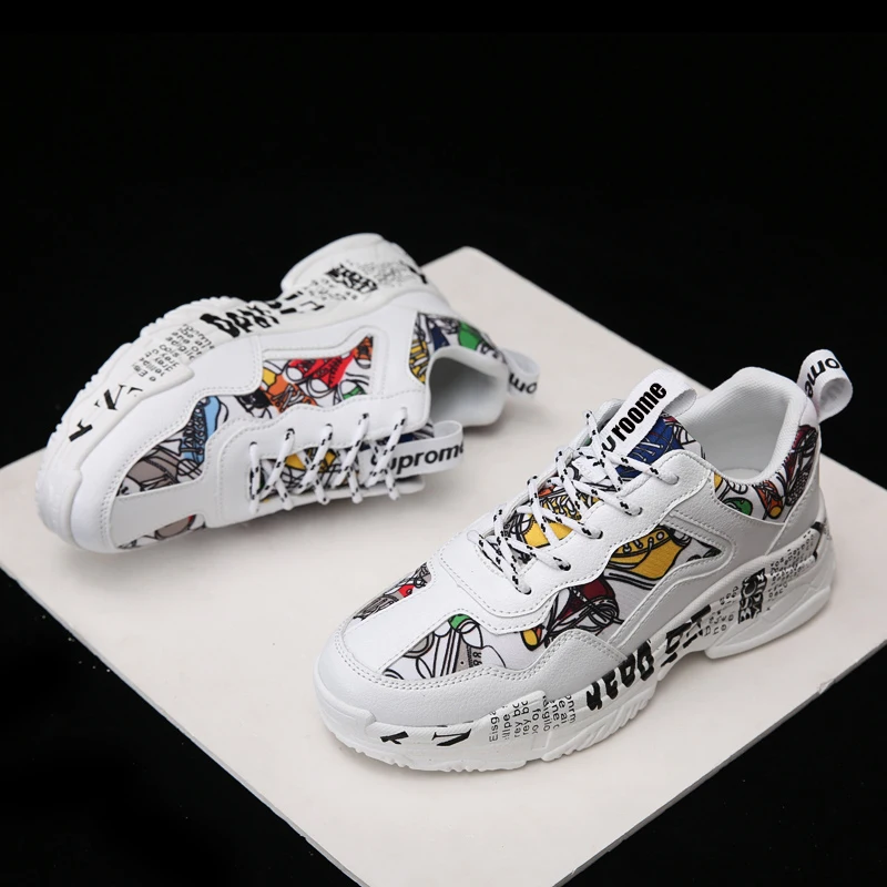 White Sneakers Flats Vulcanized-Shoes Graffiti Moipheng Summer Woman Ladies Casual Zapatos-Mujer