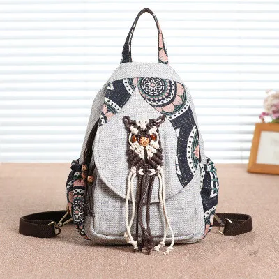 New national string appliques women shopping backpacks!Nice Striped embossing lady multi-use backrack All-match canvas backruck