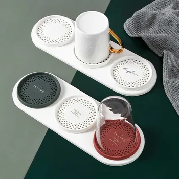 

Cup Holder Quick Dry Dish Excretion Water Rack Cup Storage Shelf for Home Bathroom Kitchen Diatom Mud Drain Cup Holder