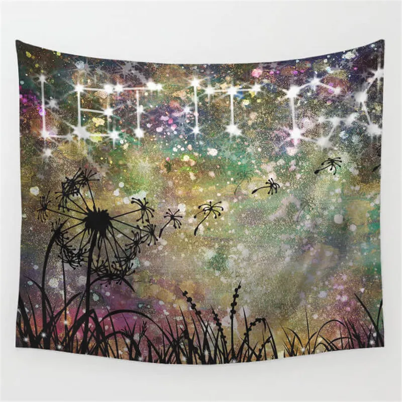 

LeRadore 2018 Polyester Trippy Tapestries Wall Hanging Hippie 150cm*130cm Yoga Mat Queen Hippie Flower Beautiful Artwork