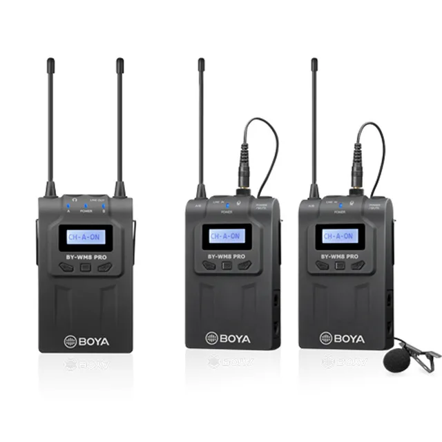 WM8Pro K2 BOYA BY-WM8 Pro-K1 UHF Dual-Chann Беспроводной микрофон Системы 48 канала всенаправленный петличный микрофон для цифровой зеркальной видеокамеры - Цвет: WM8Pro K2