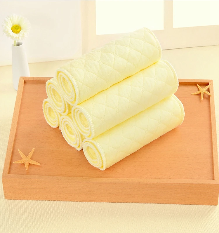 yellow Красочные трехслойные экологические хлопковые детские подгузники впитывают влагу и не выцветают детские подгузники Прямая поставка - Цвет: yellow